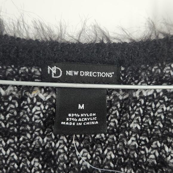New Directions Plaid Open Front Fuzzy Cardigan Womens Size Medium M - Picture 3 of 3